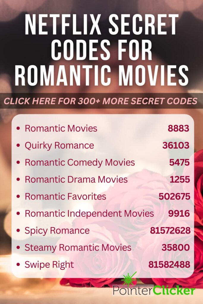 a list of netflix secret codes for romantic movies 2023 updated