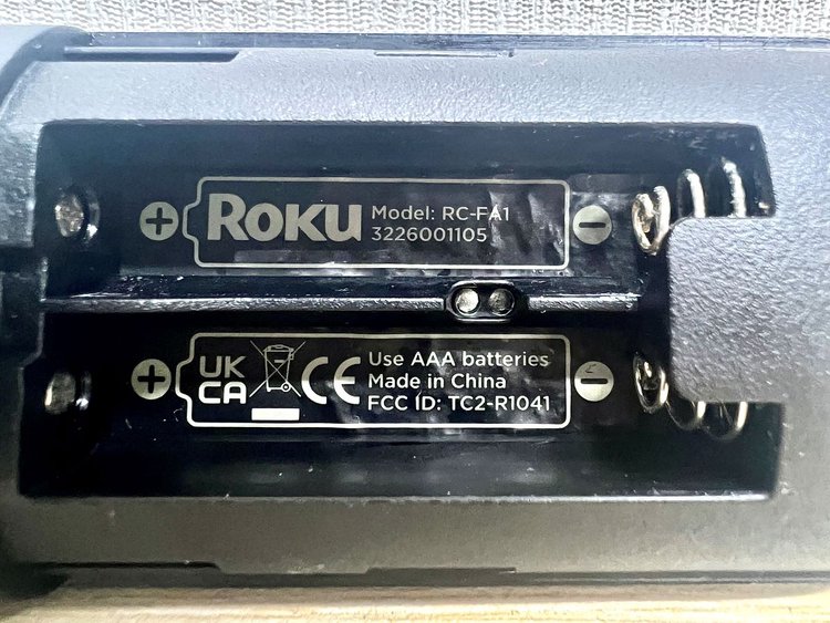 roku battery requirement under in the battery compartment