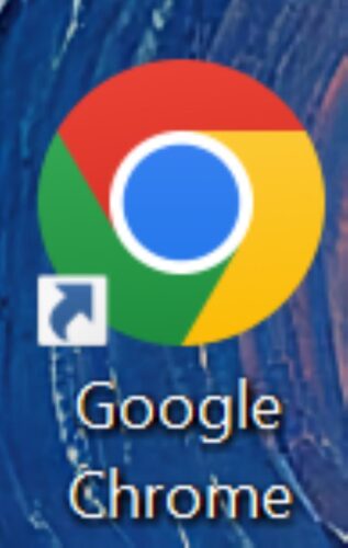 Chrome icon on a Windows laptop
