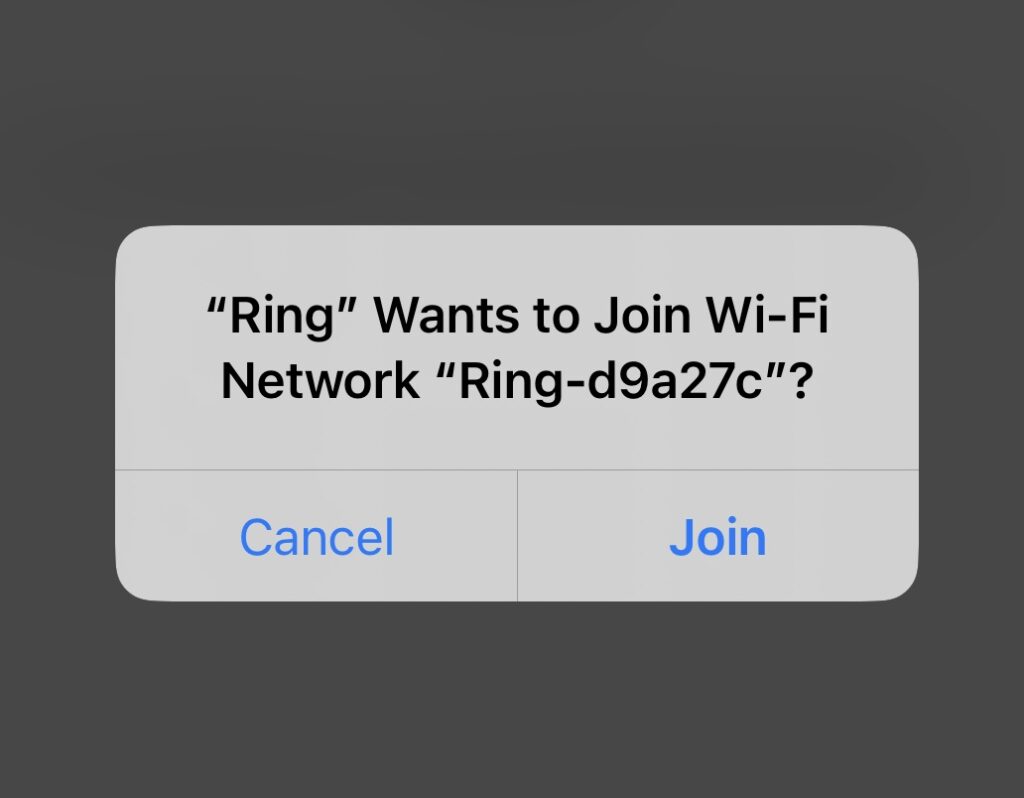 connecting to ring network notification