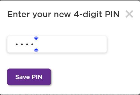 enter 4-digit pin for a roku account