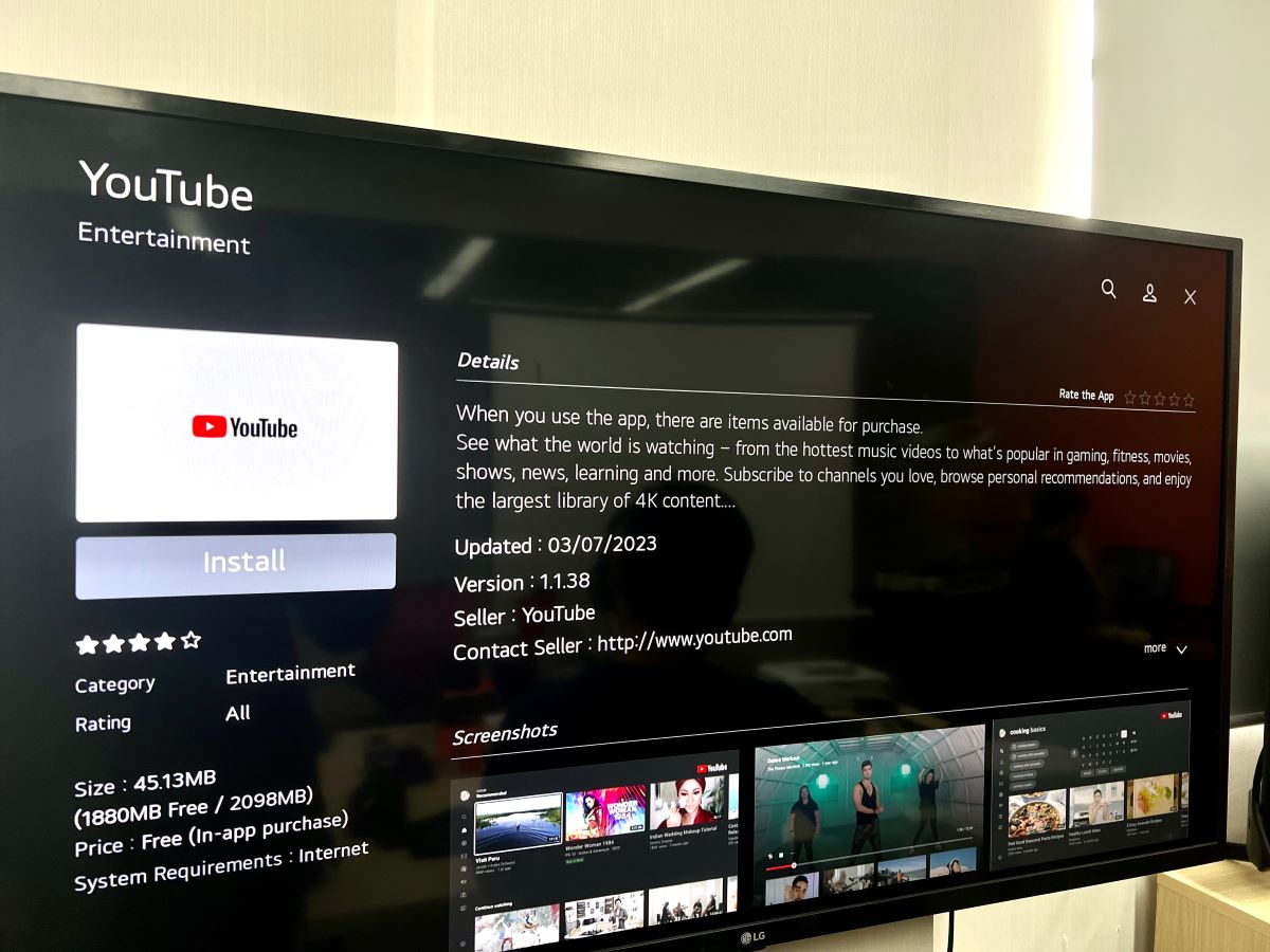install youtube on an lg tv