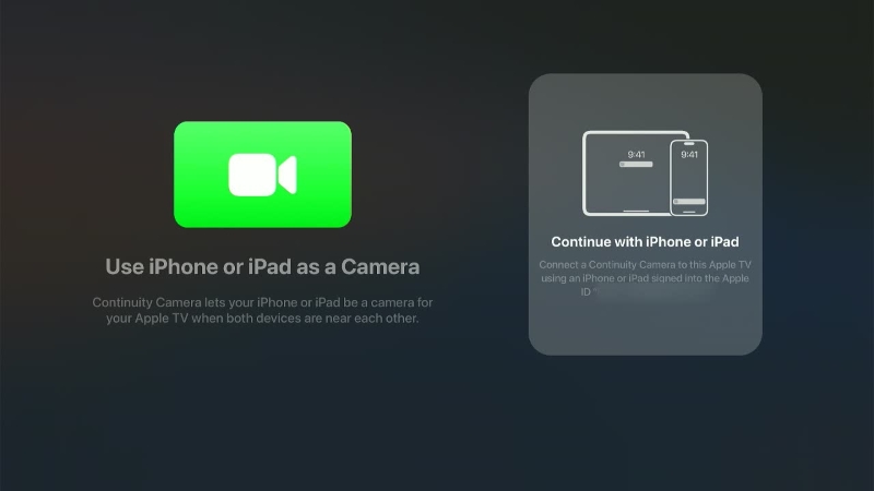 instruction to connect to iPhone or iPad in Apple TV's Facetime