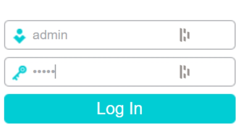 log in page of TP-Link router configuration panel on a web browser