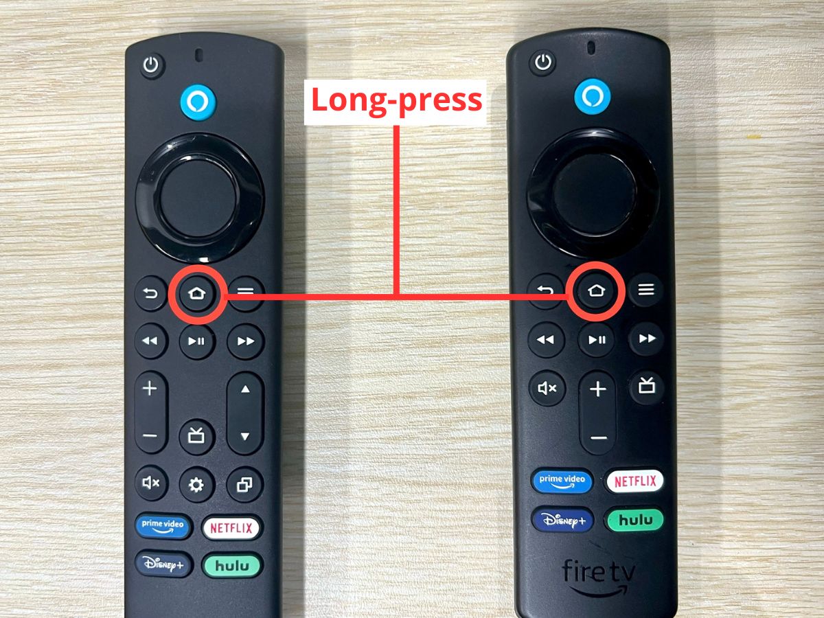 long press the home button on fire tv remotes