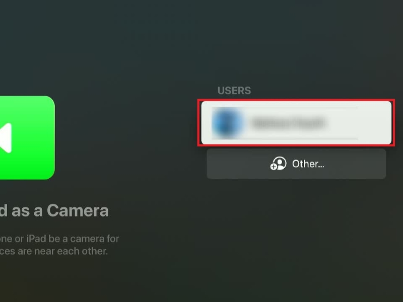 select User's Apple ID in Apple TV's Facetime app