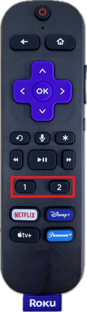 shortcut buttons 1 and 2 on the Roku voice pro remote