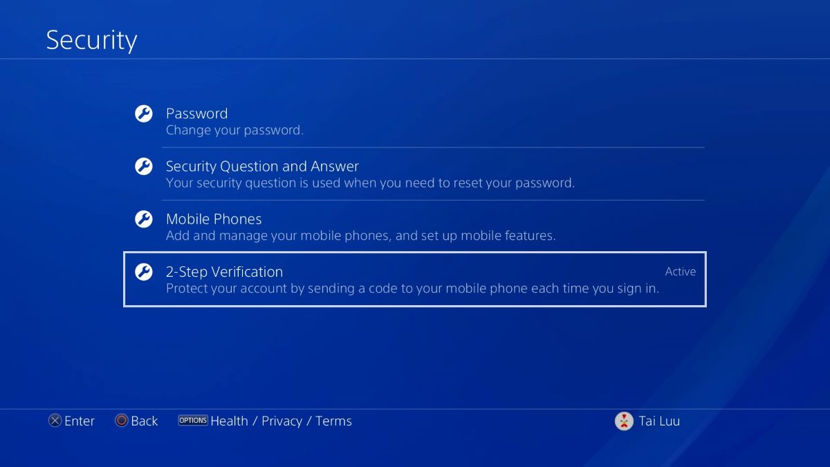 2-step Verification feature on PS4 is highlighted with a white box