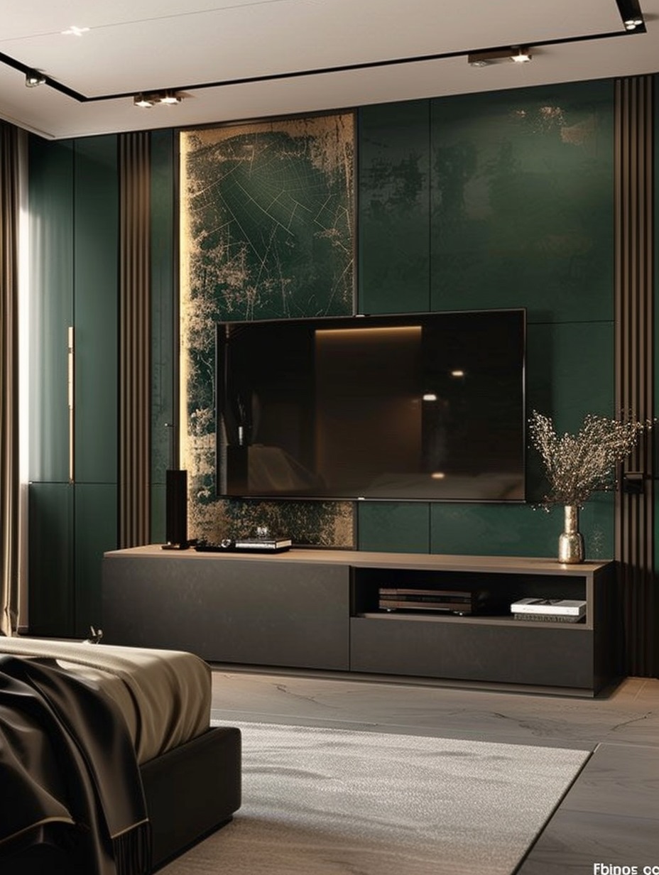 Modern Contemporary Bedroom TV Wall 10