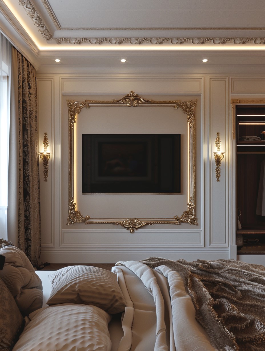 Modern Luxury Bedroom TV Wall 2 - A Luxury Bedroom with TV