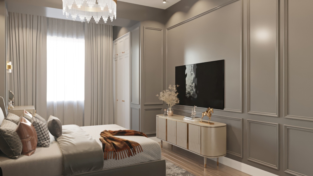 Modern Luxury Bedroom TV Wall 3 - A Luxury Bedroom with TV