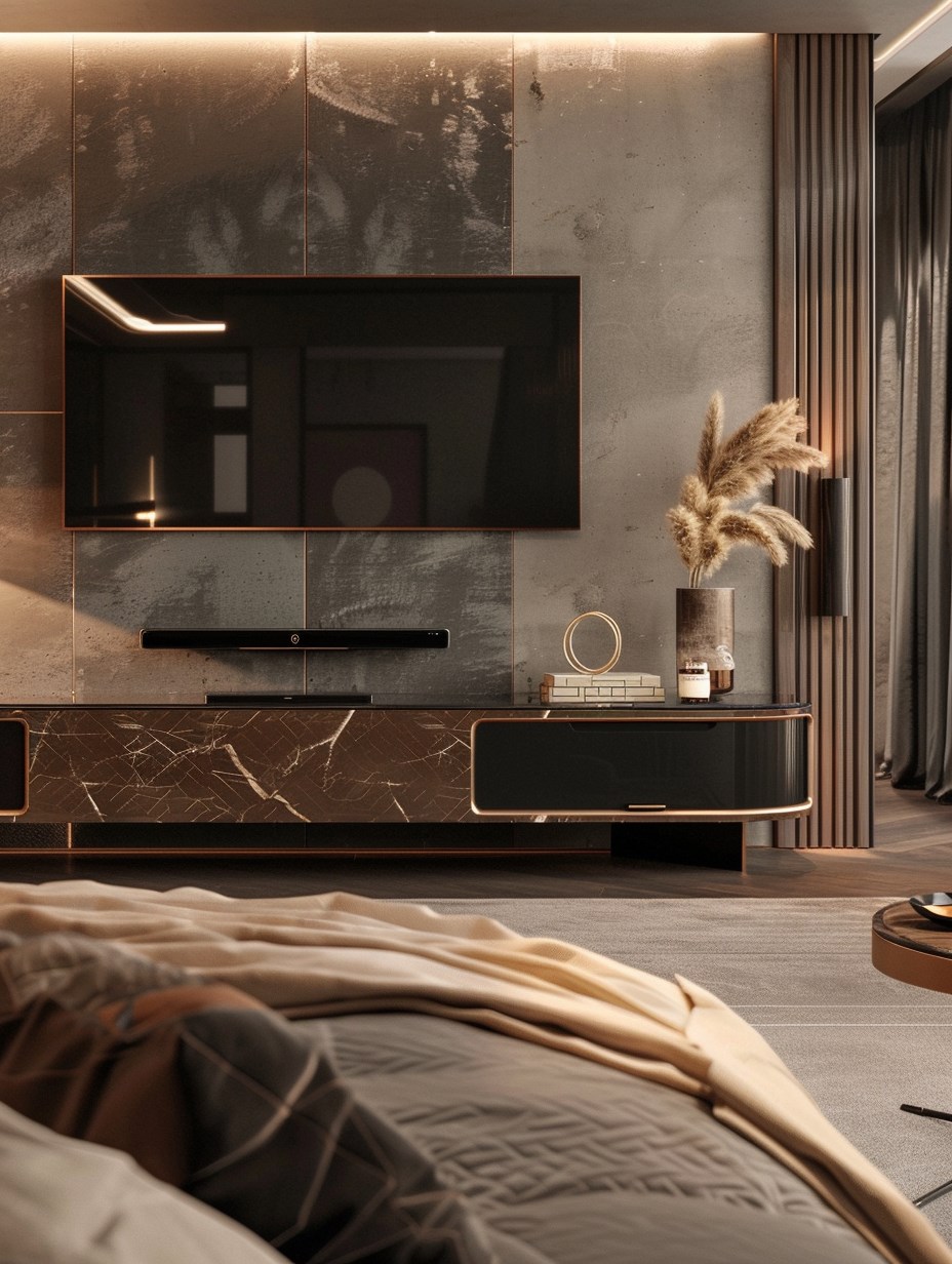 Modern Luxury Bedroom TV Wall 5