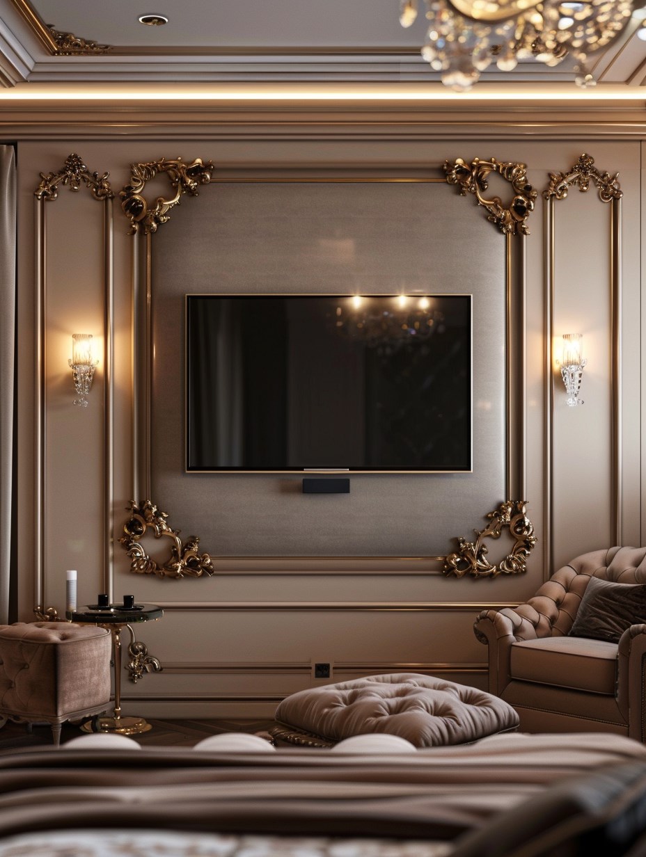 Modern Luxury Bedroom TV Wall 6