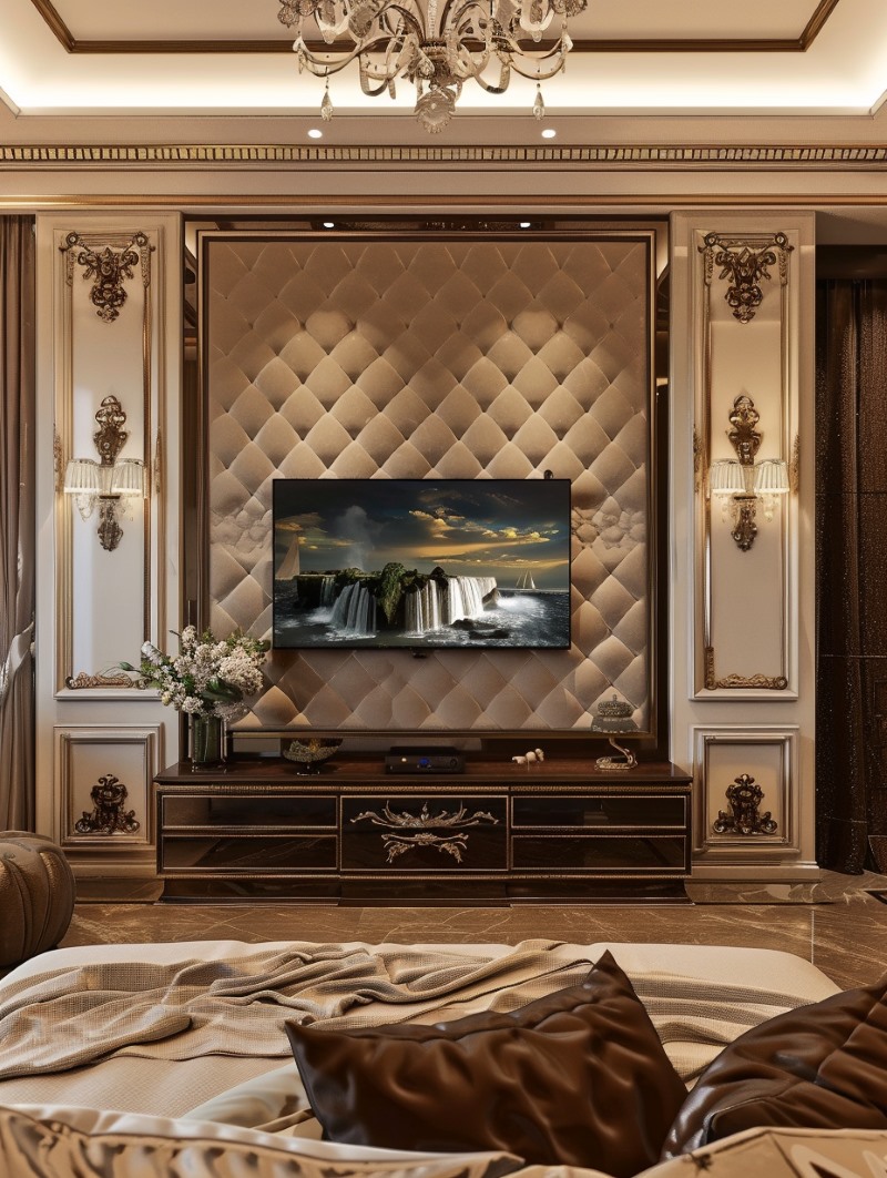Modern Luxury Bedroom TV Wall 7