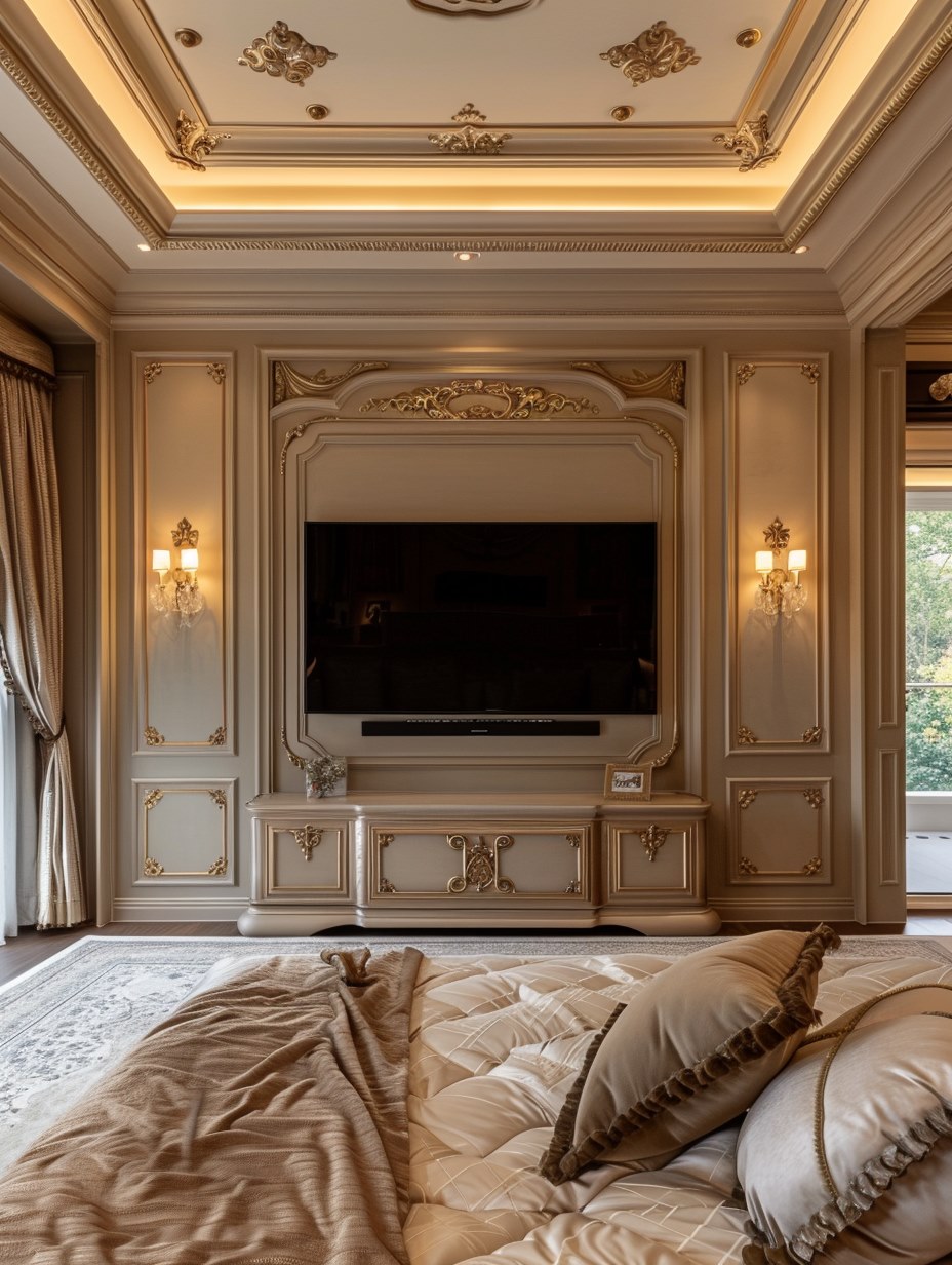 Modern Luxury Bedroom TV Wall 9