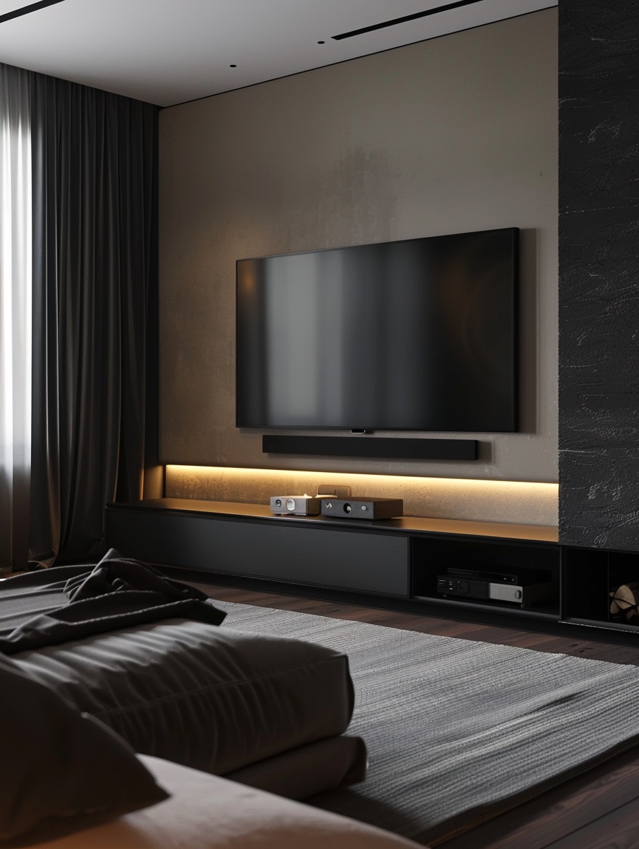 Modern Minimal Bedroom TV Wall 8