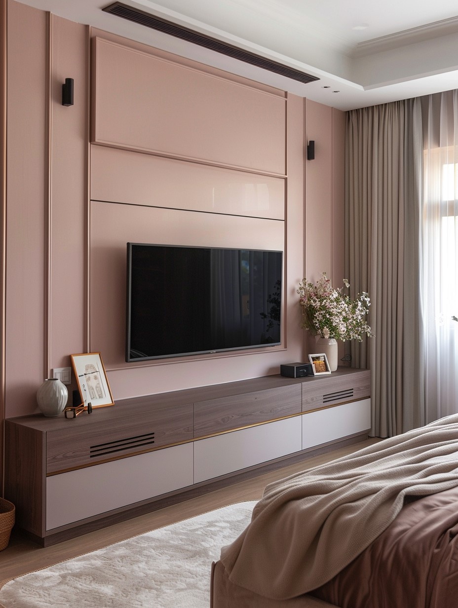 Modern Simple Bedroom TV Wall 1