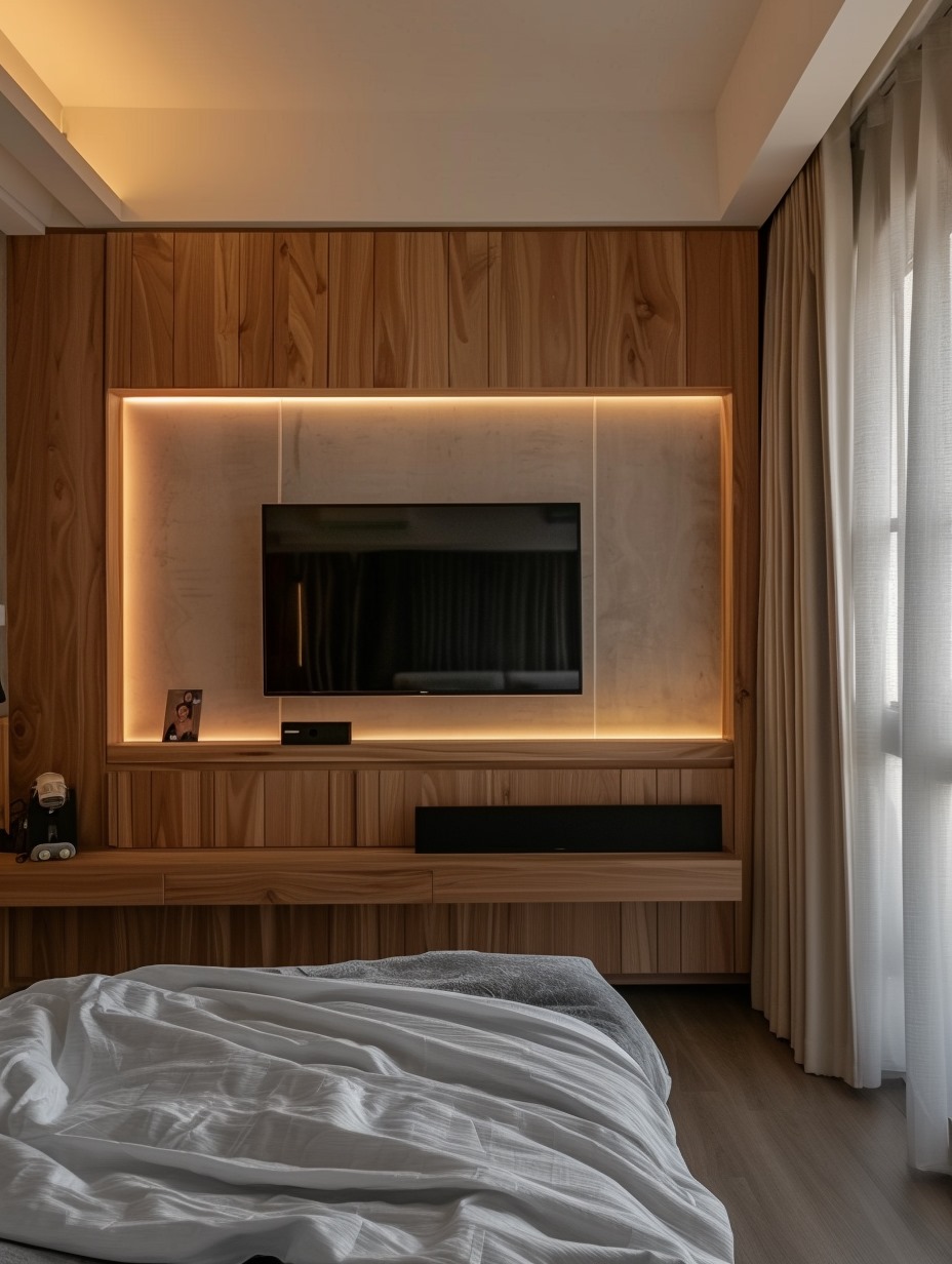 Modern Simple Bedroom TV Wall 4 - Modern Bedroom in Light Colors
