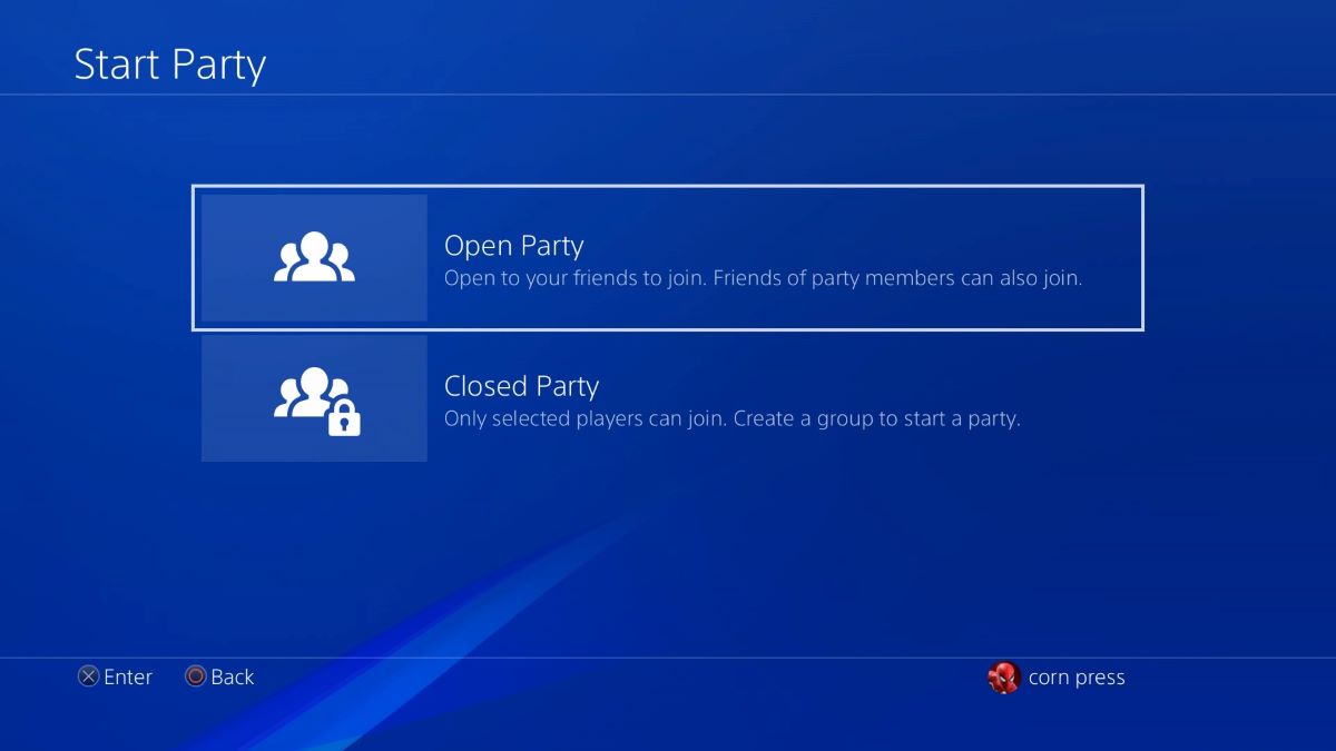 Open the party on PS4 after the share play feature is starting