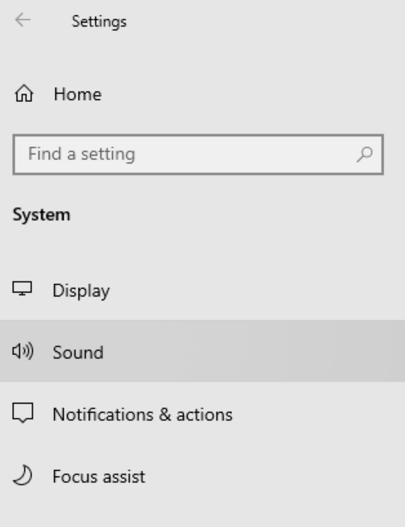 Settings menu with blank search section on Windows laptop