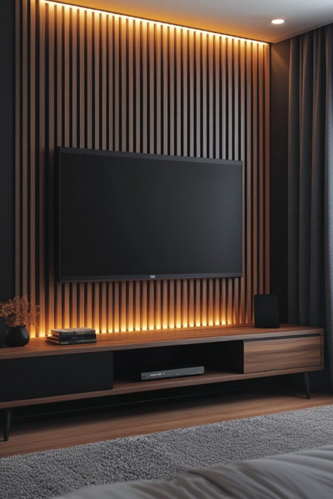 bedroom tv wall design