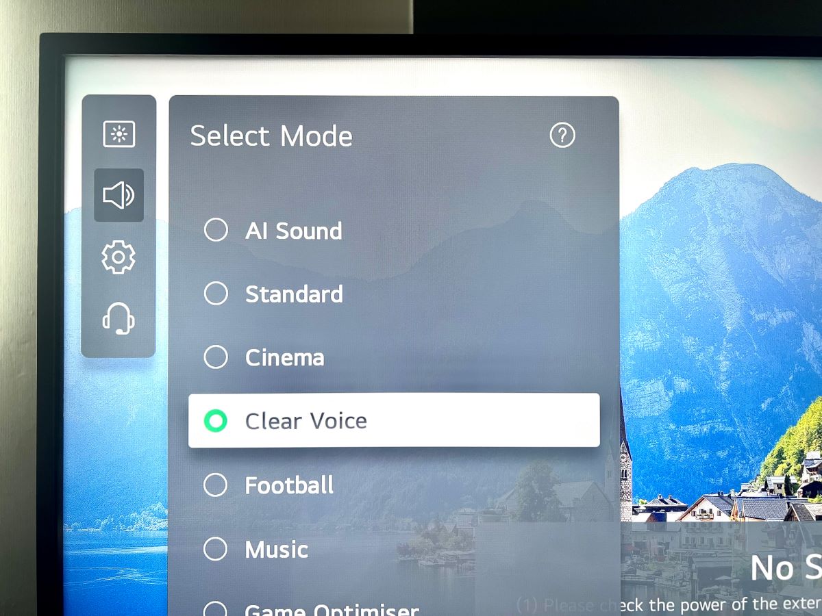 clear voice feature on an lg tv