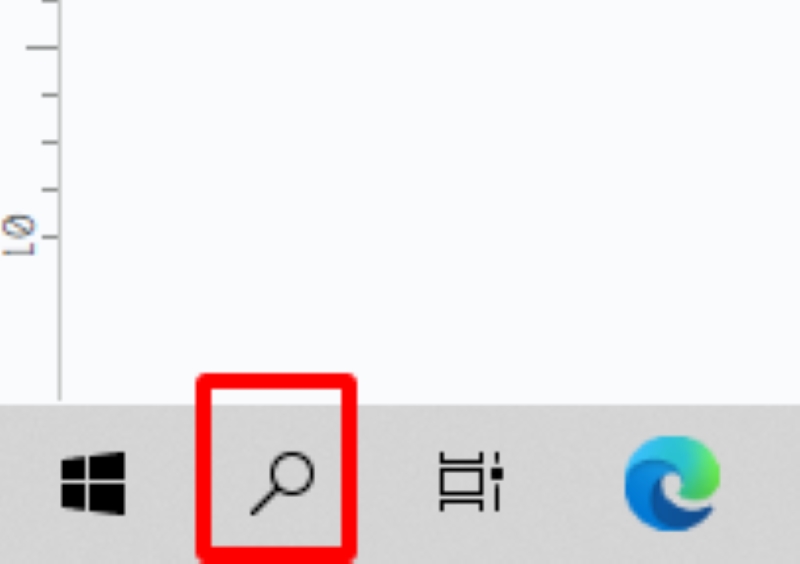 select the Search icon on the Windows taskbar