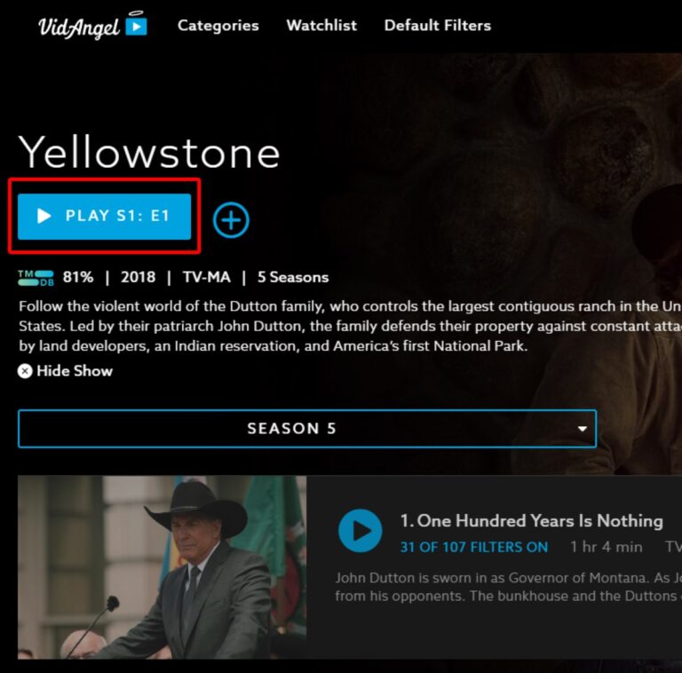 How To Censor the Yellowstone Series Using VidAngel