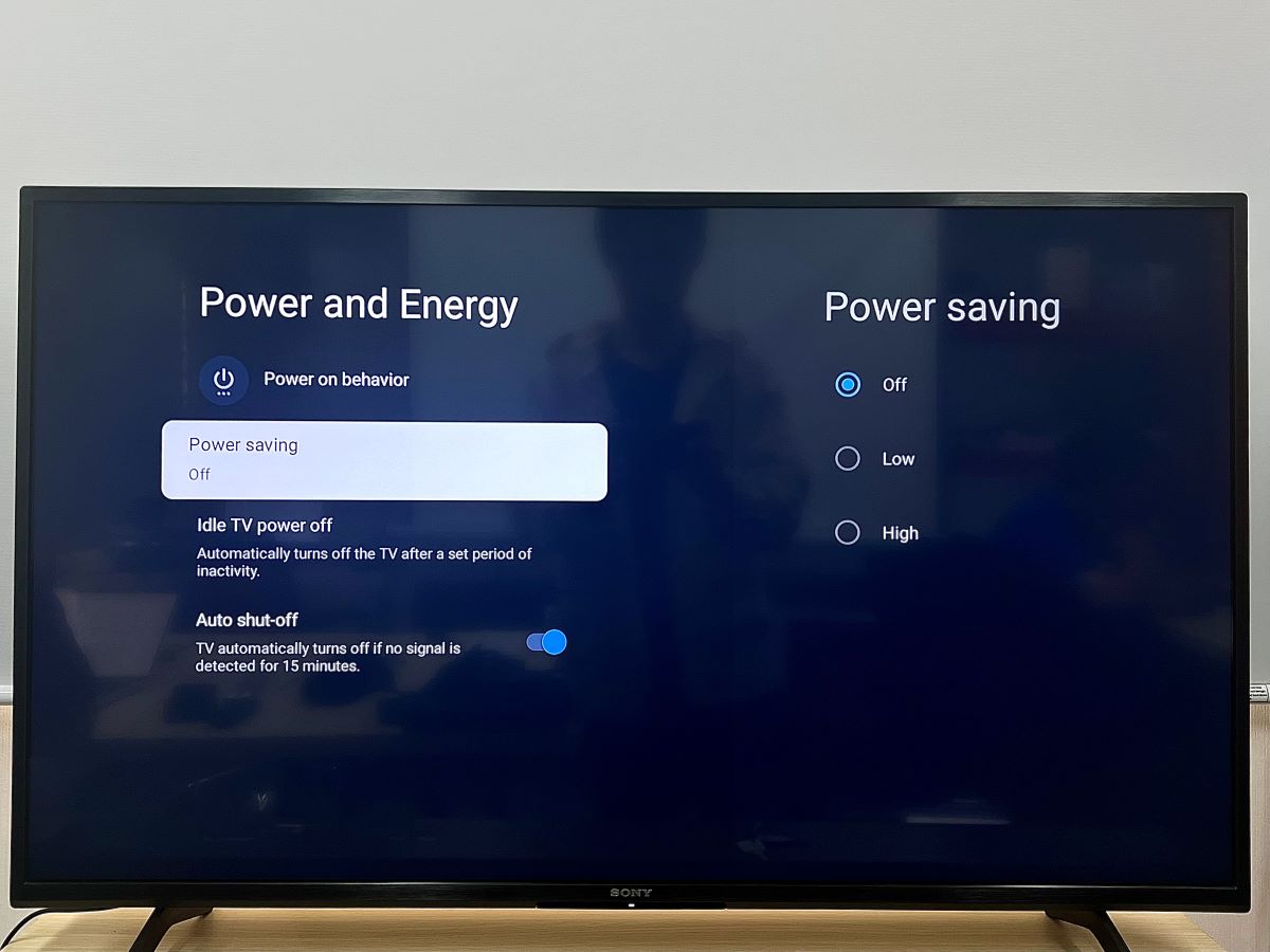 power saving mode is off on a sony tv