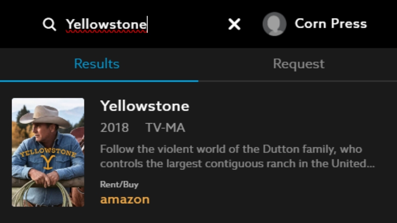 search for Yellowstone in VidAngel