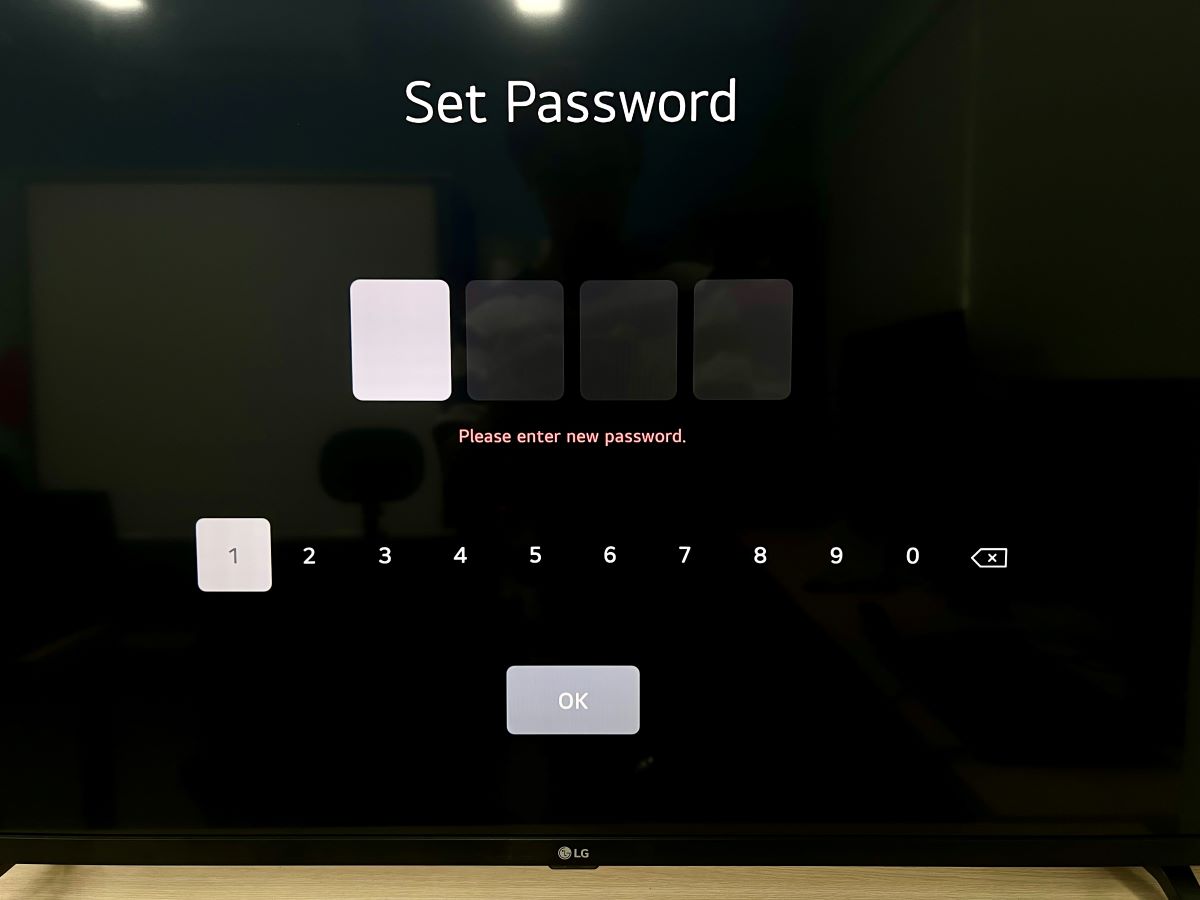 set password on an lg tv