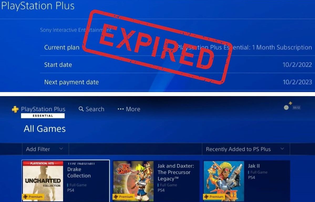 The PS Plus is expired and the games can't be downloaded