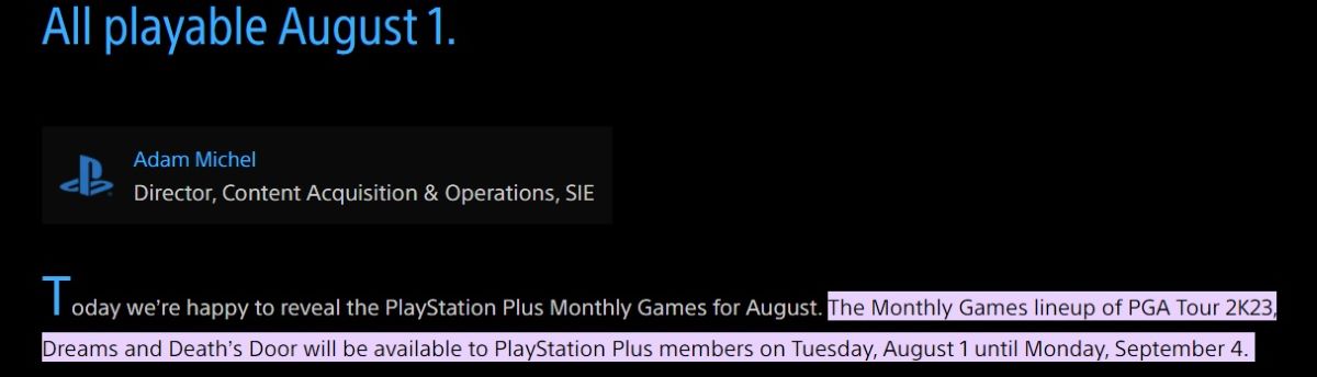 The information about PSN plus on PlayStation blog