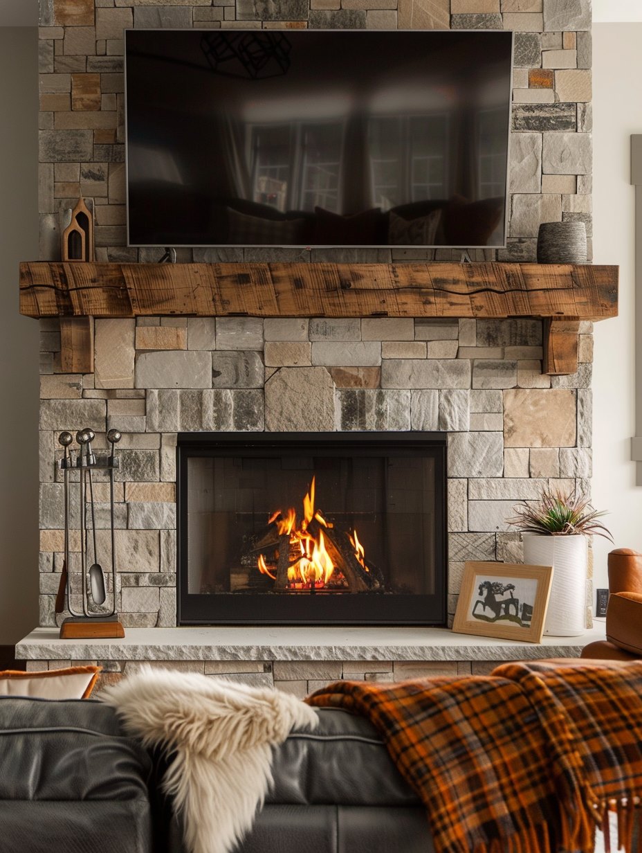 a TV above a fireplace 3