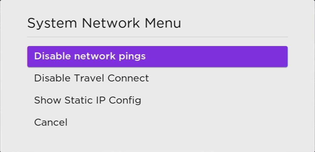 disable network pings is highlighted