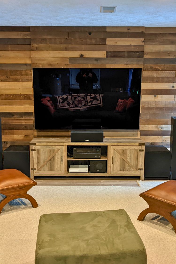 farmhouse living room tv wall idea