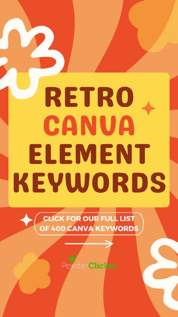 retro canva element keywords