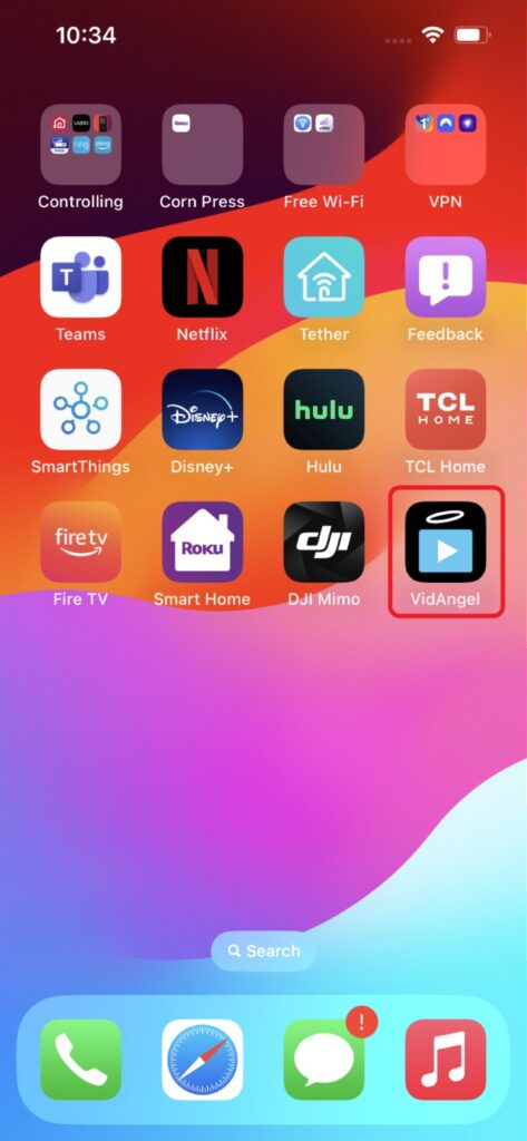 select the VidAngel app icon on the iPhone