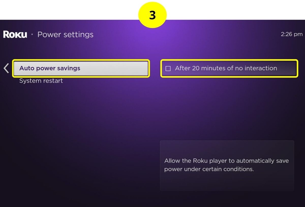 step 3 - choose auto power savings, then uncheck the box
