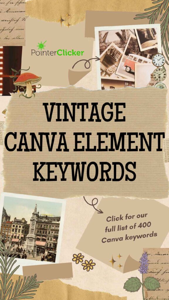 vintage canva element keywords