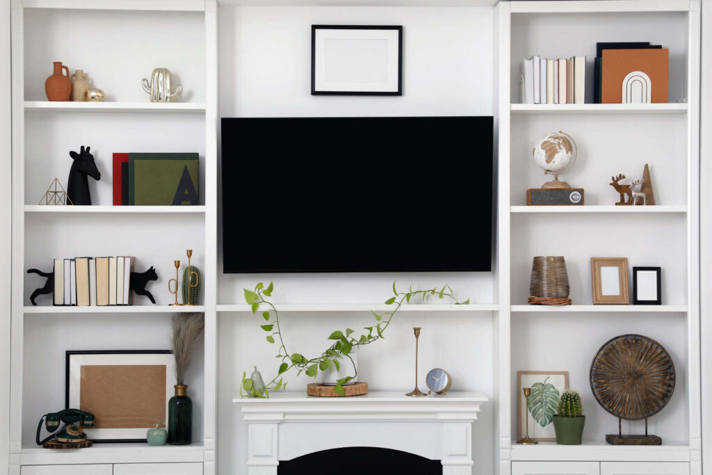 a white TV shelf
