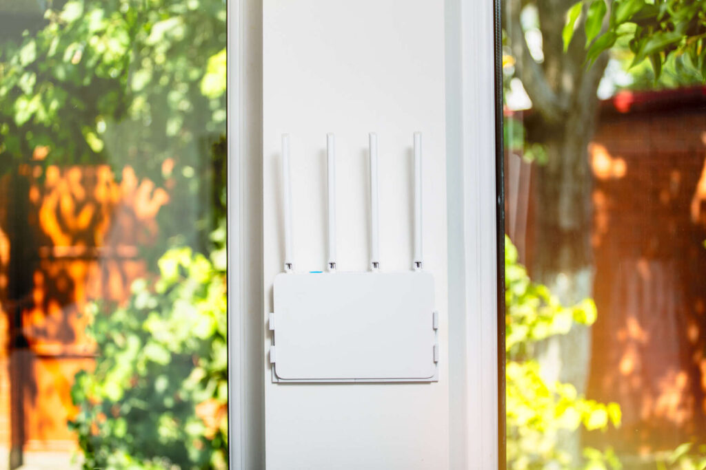 a wall mounted wifi router