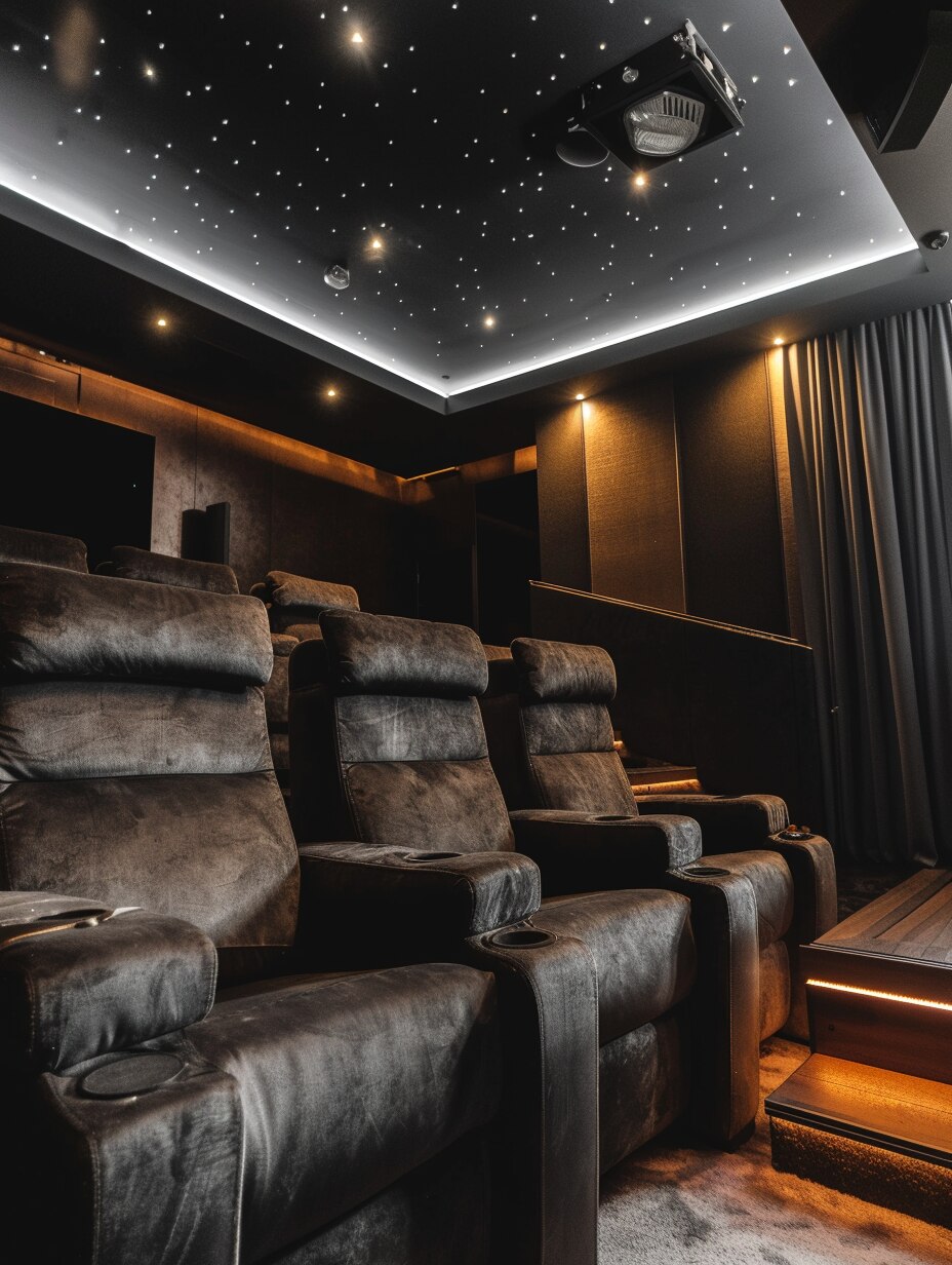 Cozy Small Home Theater Room 12