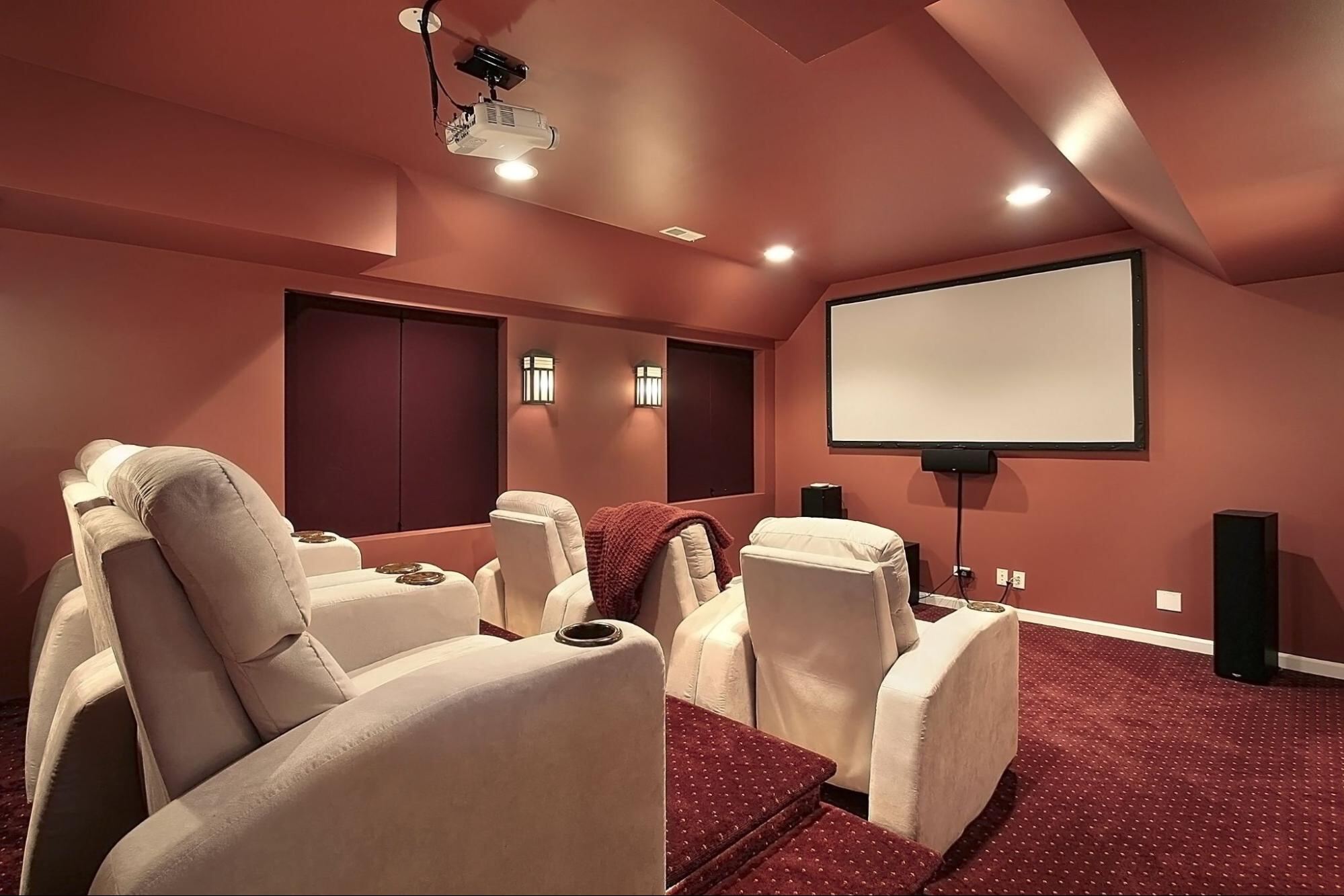 Cozy Small Home Theater Room 13