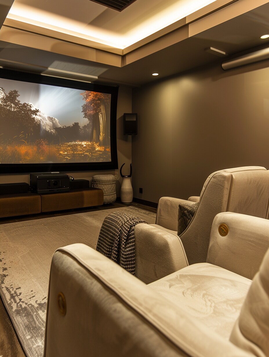 Cozy Small Home Theater Room 4