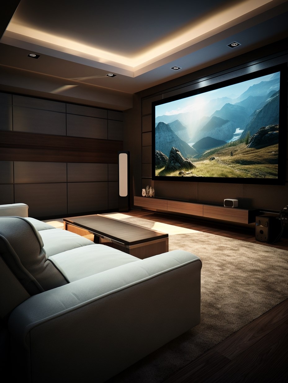 Modern Small Home Theater Room 1