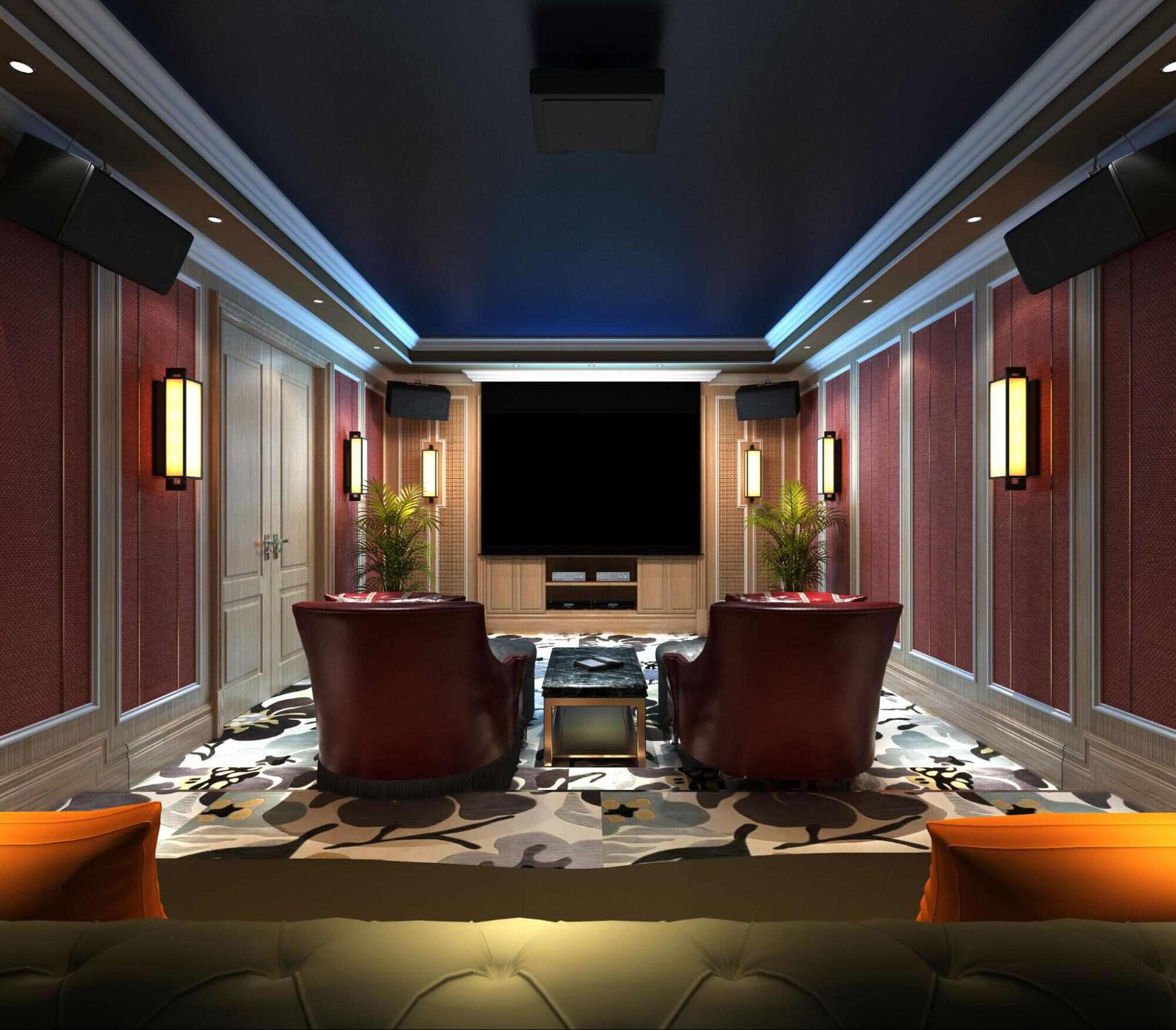 Modern Small Home Theater Room 12