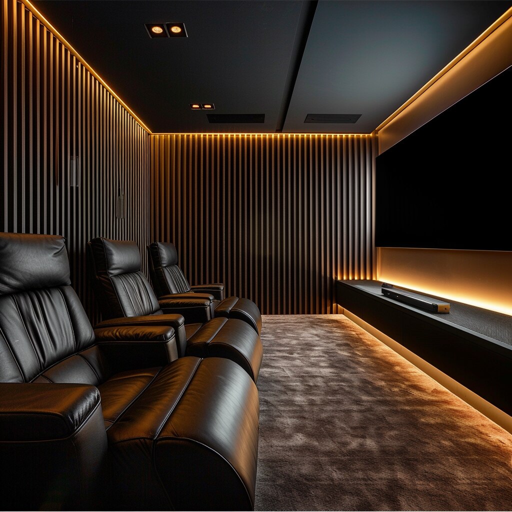 Modern Small Home Theater Room 14