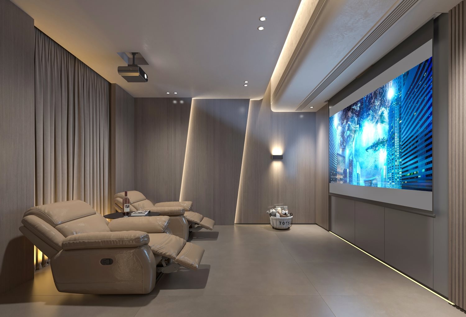 Modern Small Home Theater Room 5
