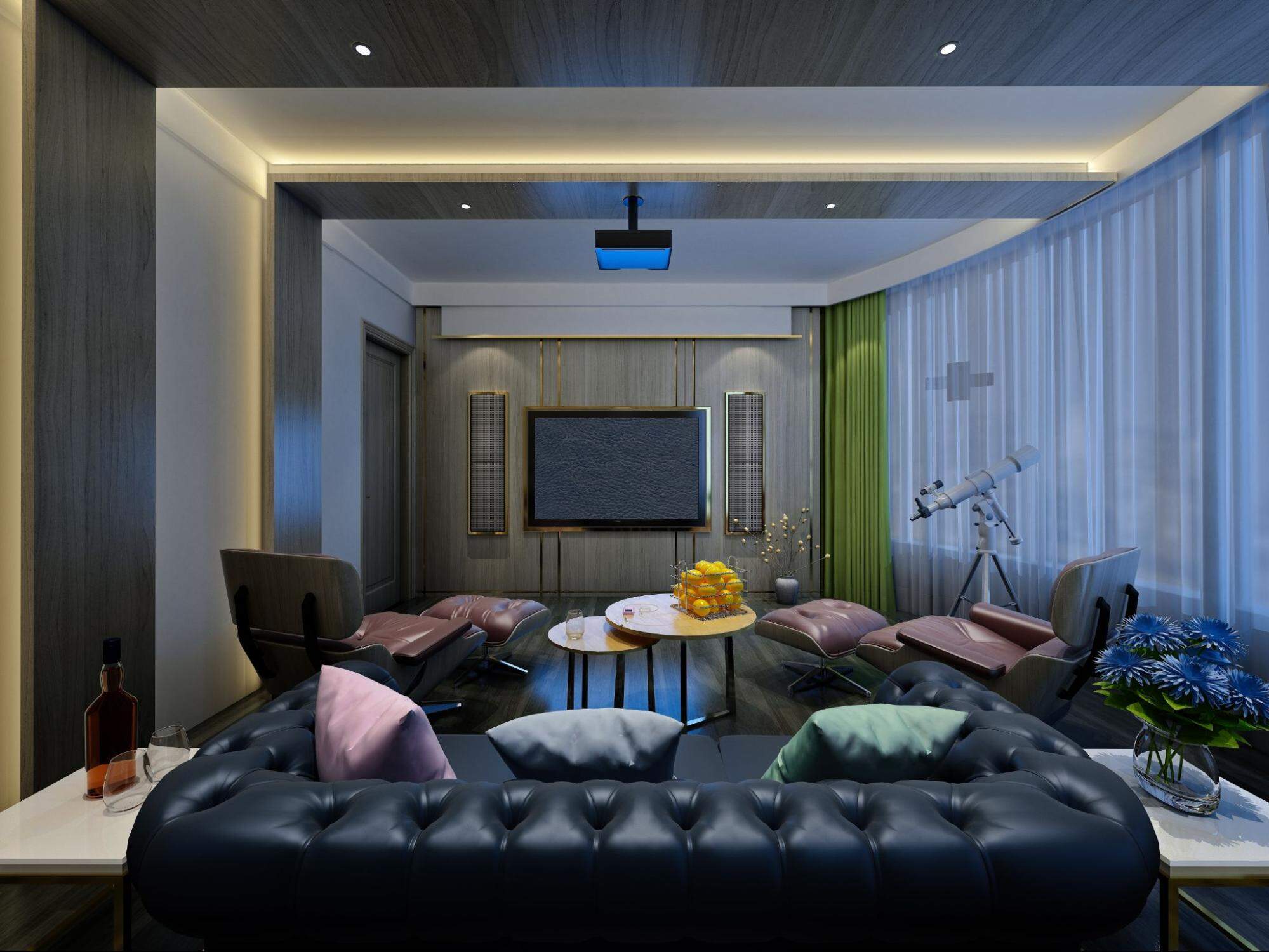 Modern Small Home Theater Room 7